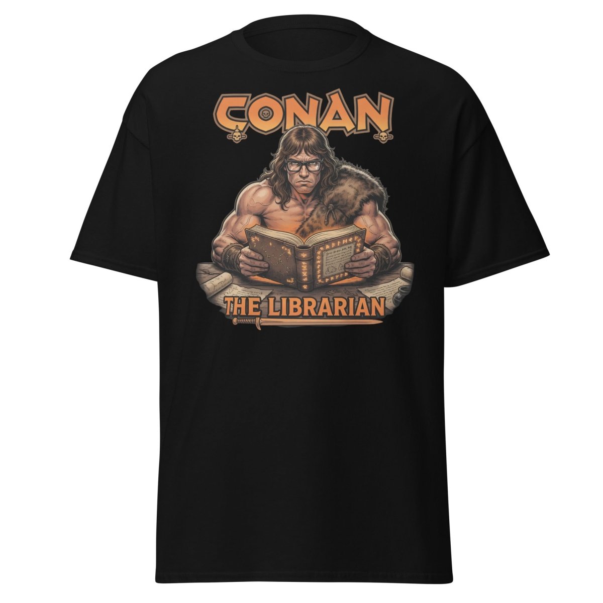 Conan The Librarian T-Shirt - Funny Barbarian Bookworm Tee - Black - TeeRipple