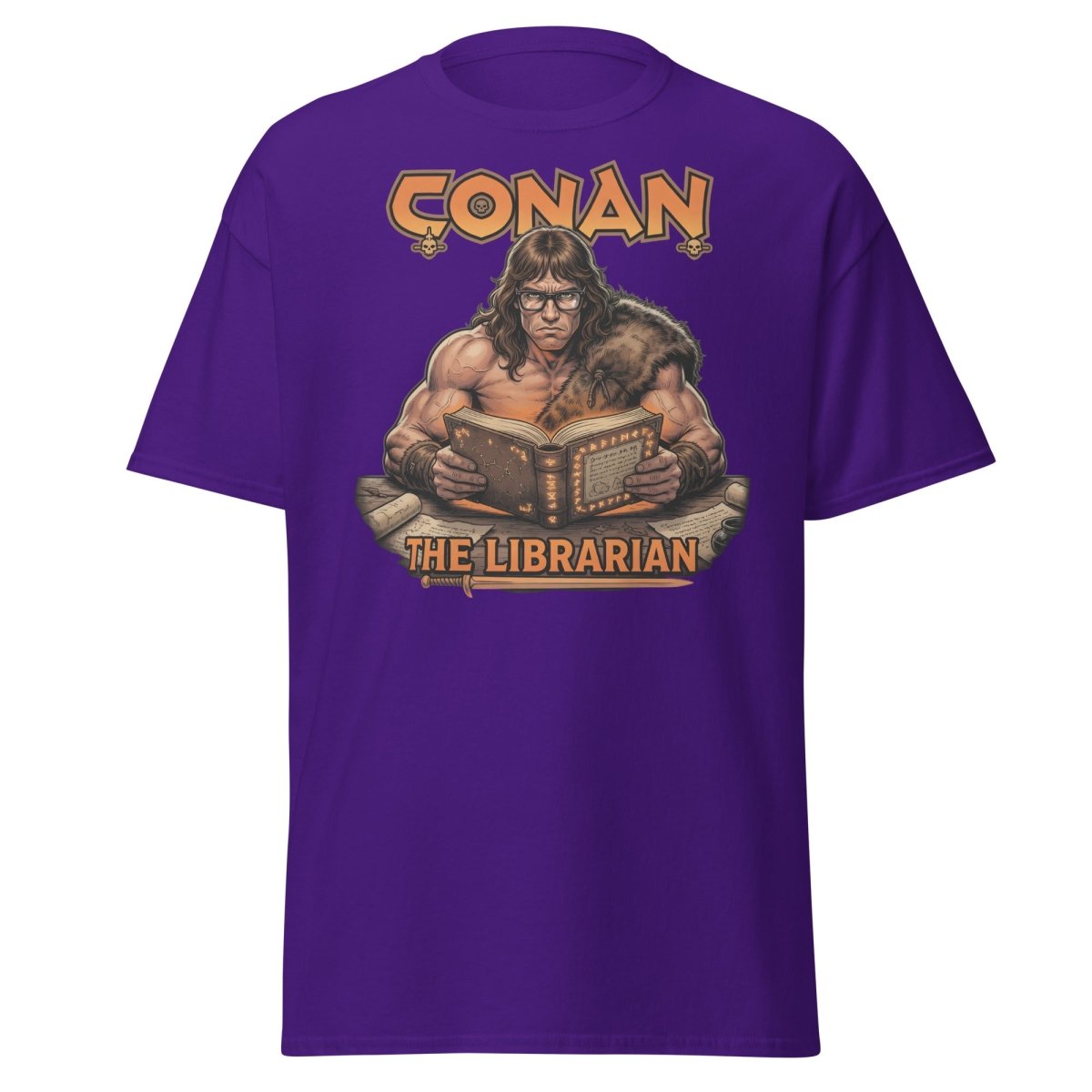 Conan The Librarian T-Shirt - Funny Barbarian Bookworm Tee - Purple - TeeRipple
