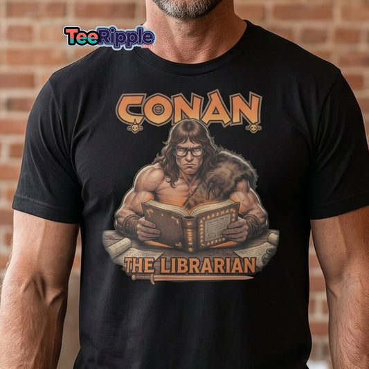 Conan The Librarian T-Shirt - Funny Barbarian Bookworm Tee - Maroon - TeeRipple