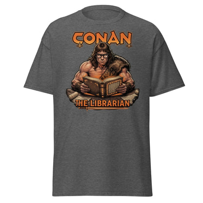 Conan The Librarian T-Shirt - Funny Barbarian Bookworm Tee - Dark Heather - TeeRipple