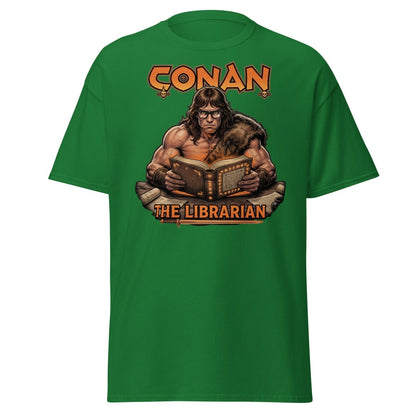 Conan The Librarian T-Shirt - Funny Barbarian Bookworm Tee - Turf Green - TeeRipple