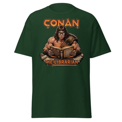 Conan The Librarian T-Shirt - Funny Barbarian Bookworm Tee - Forest Green - TeeRipple