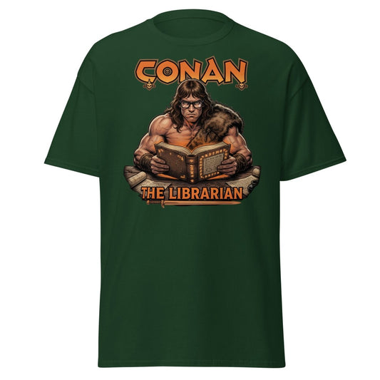 Conan The Librarian T-Shirt - Funny Barbarian Bookworm Tee - Forest Green - TeeRipple