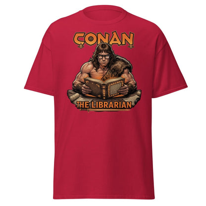 Conan The Librarian T-Shirt - Funny Barbarian Bookworm Tee - Cardinal - TeeRipple