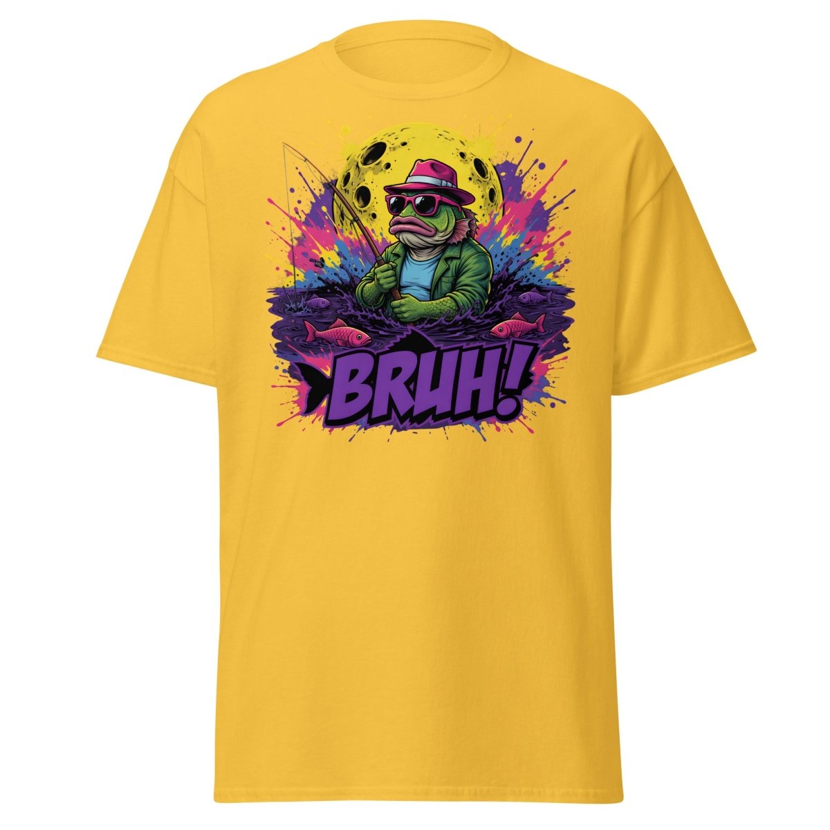 Cool Frog Fishing Bruh T-Shirt – Funny Graphic Tee - Daisy - TeeRipple