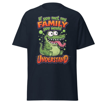 Crazy Alligator Family T-Shirt - If You Met My Family - Navy - TeeRipple