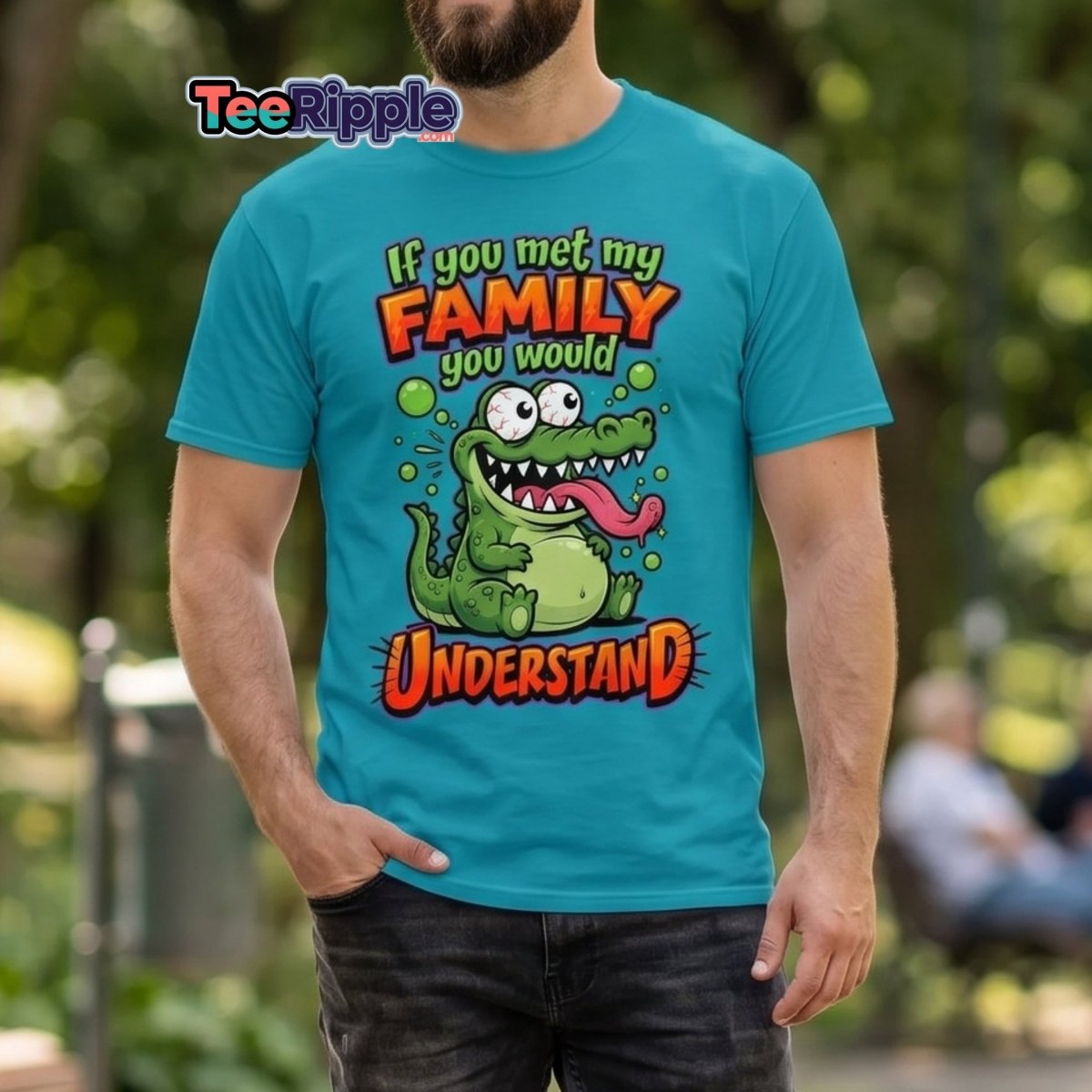 Crazy Alligator Family T-Shirt - If You Met My Family - Maroon - TeeRipple