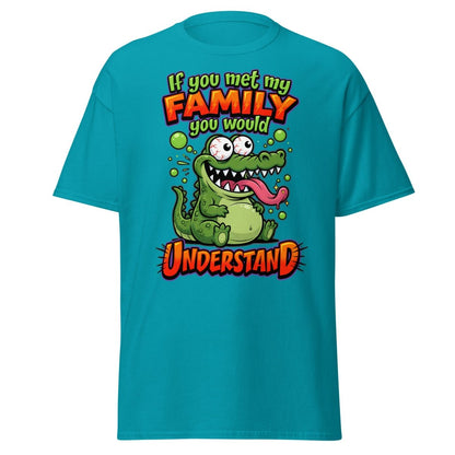 Crazy Alligator Family T-Shirt - If You Met My Family - Tropical Blue - TeeRipple