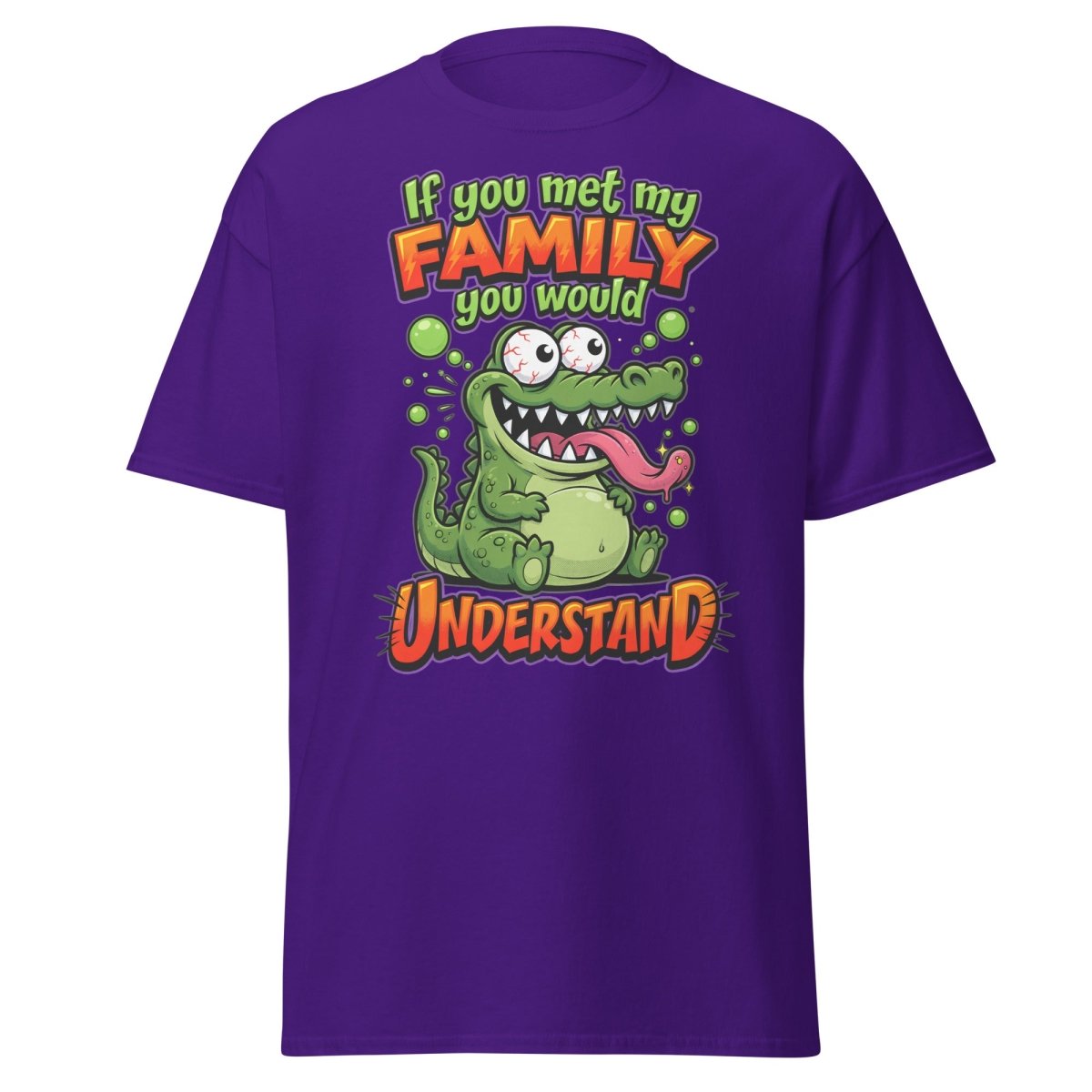 Crazy Alligator Family T-Shirt - If You Met My Family - Purple - TeeRipple