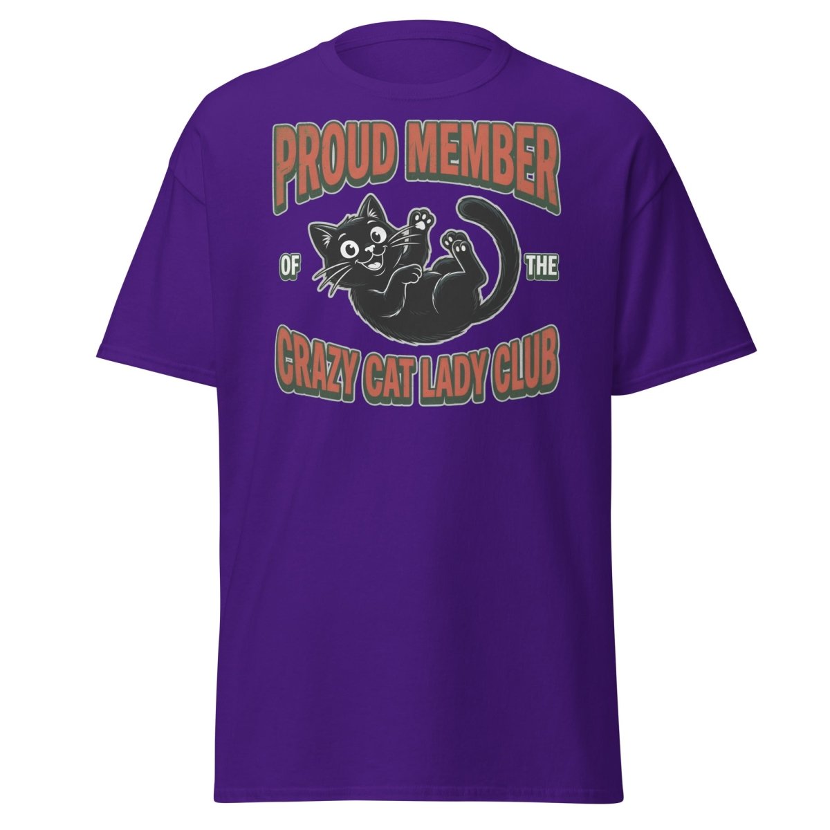 Crazy Cat Lady Club T-Shirt - Proud Member Funny Cat Tee - Purple - TeeRipple