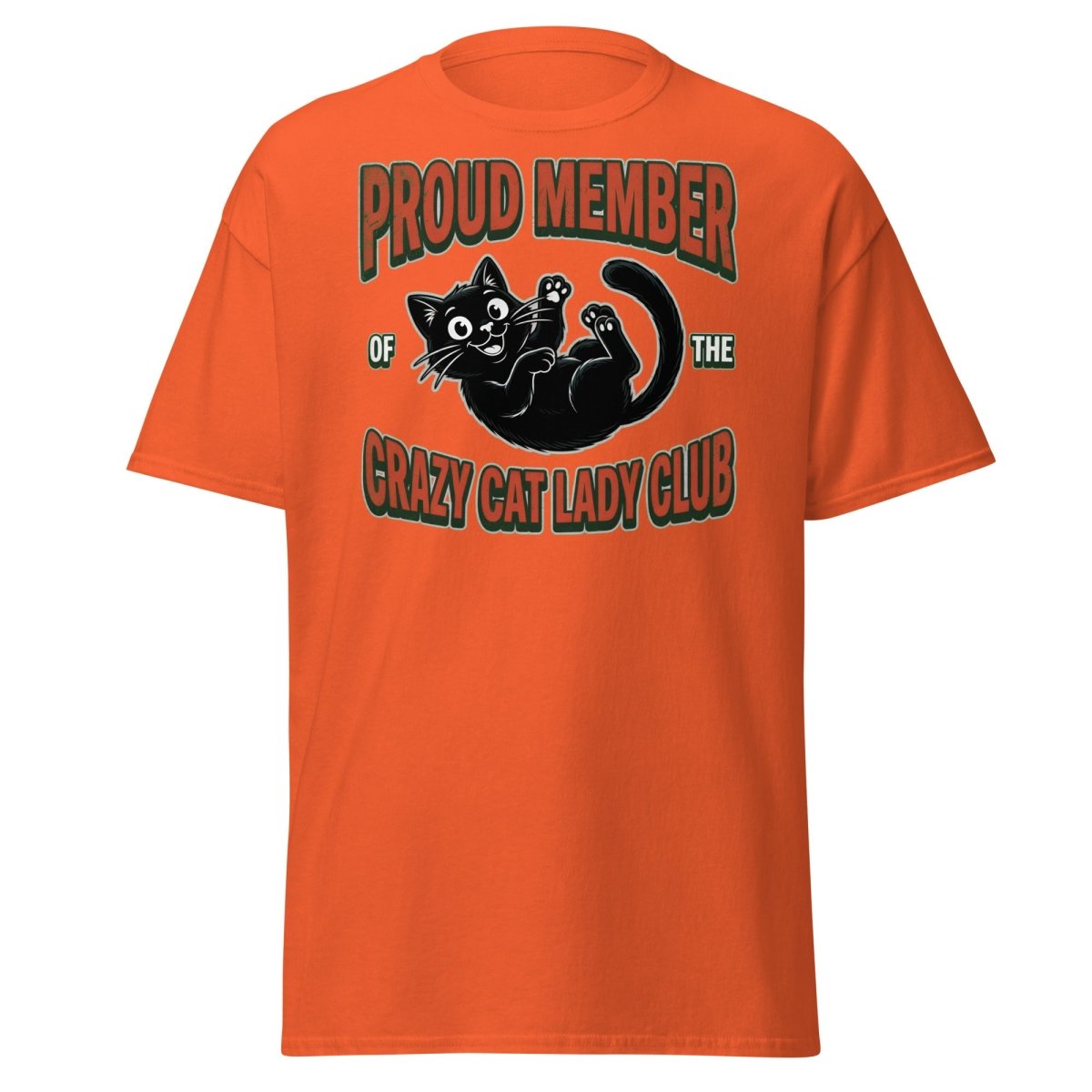 Crazy Cat Lady Club T-Shirt - Proud Member Funny Cat Tee - Orange - TeeRipple
