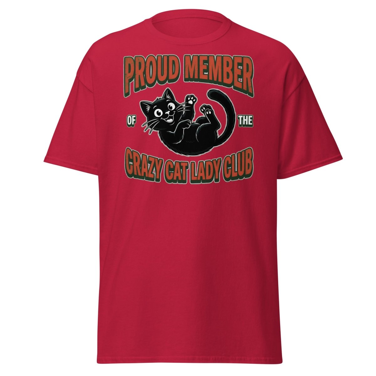 Crazy Cat Lady Club T-Shirt - Proud Member Funny Cat Tee - Cardinal - TeeRipple