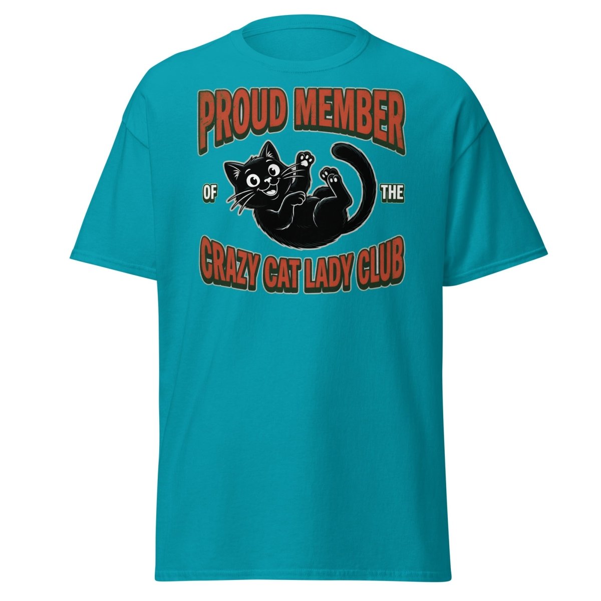 Crazy Cat Lady Club T-Shirt - Proud Member Funny Cat Tee - Tropical Blue - TeeRipple