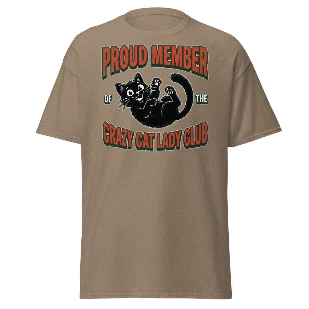 Crazy Cat Lady Club T-Shirt - Proud Member Funny Cat Tee - Brown Savana - TeeRipple