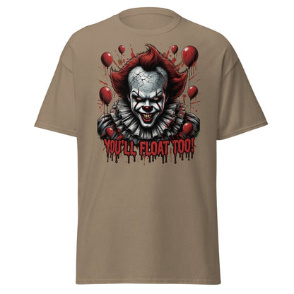 Creepy Clown You'll Float Too T-Shirt - Horror Graphic Tee - Brown Savana - TeeRipple