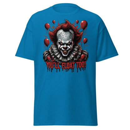 Creepy Clown You'll Float Too T-Shirt - Horror Graphic Tee - Sapphire - TeeRipple