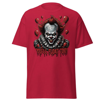 Creepy Clown You'll Float Too T-Shirt - Horror Graphic Tee - Cardinal - TeeRipple