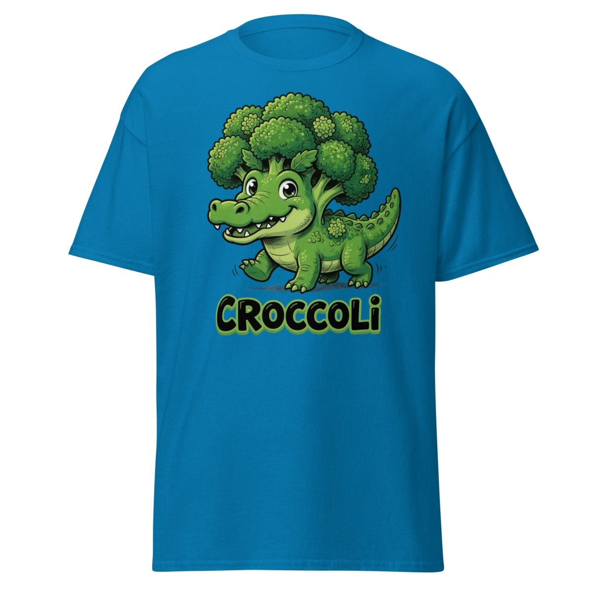 Croccoli Funny Broccoli Crocodile Pun T-Shirt - Sapphire - TeeRipple