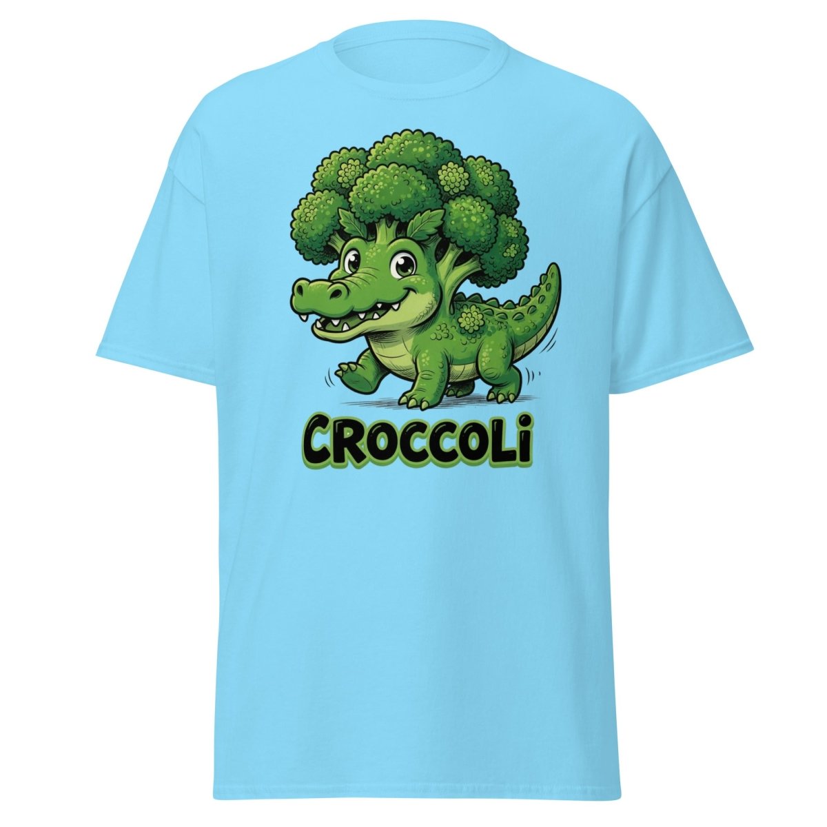 Croccoli Funny Broccoli Crocodile Pun T-Shirt - Sky - TeeRipple