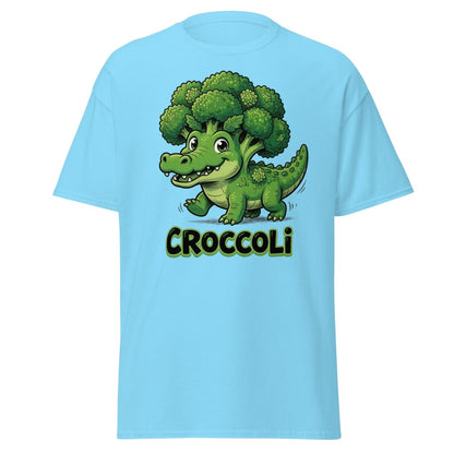 Croccoli Funny Broccoli Crocodile Pun T-Shirt - Sky - TeeRipple