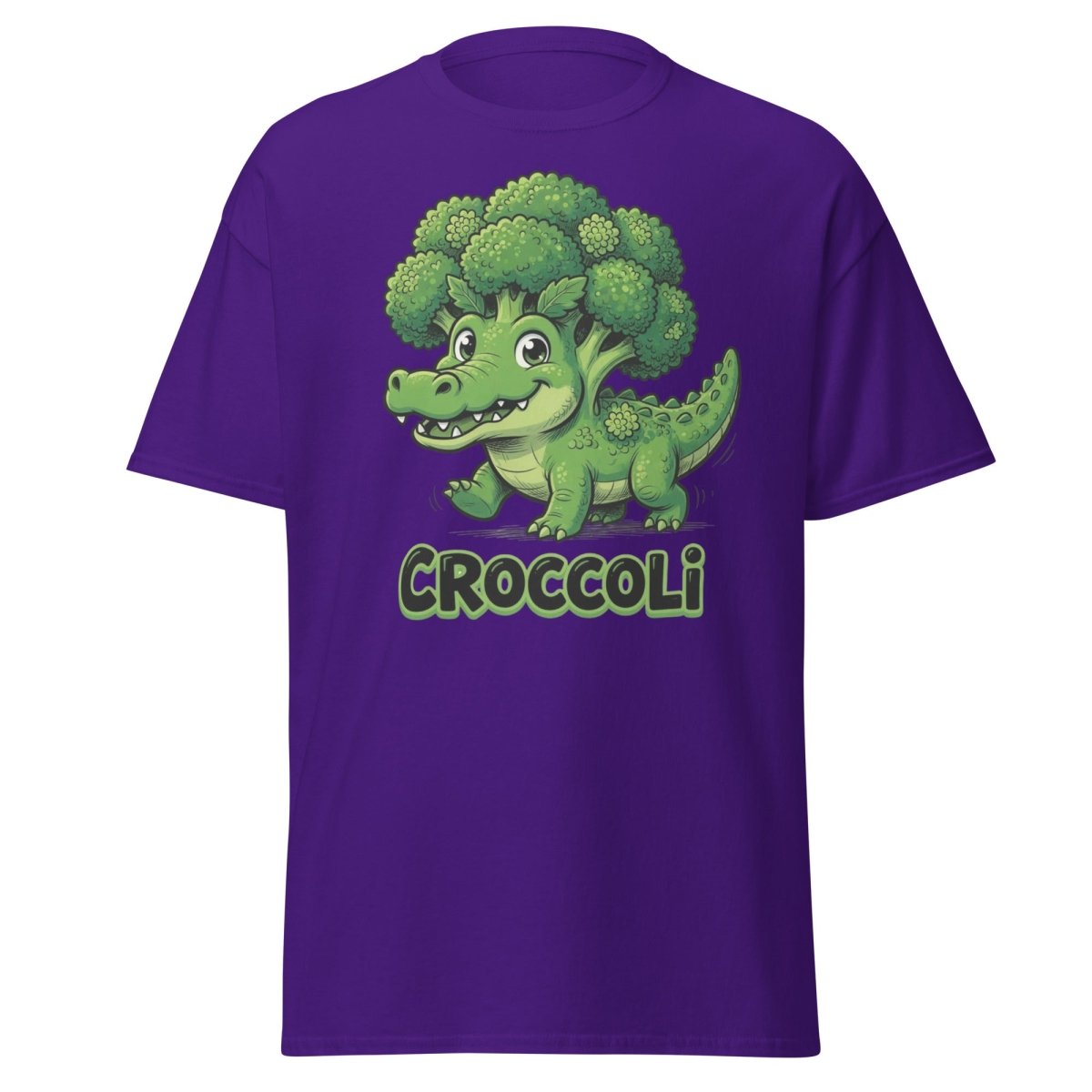 Croccoli Funny Broccoli Crocodile Pun T-Shirt - Purple - TeeRipple