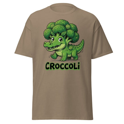 Croccoli Funny Broccoli Crocodile Pun T-Shirt - Brown Savana - TeeRipple