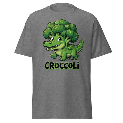 Croccoli Funny Broccoli Crocodile Pun T-Shirt - Graphite Heather - TeeRipple