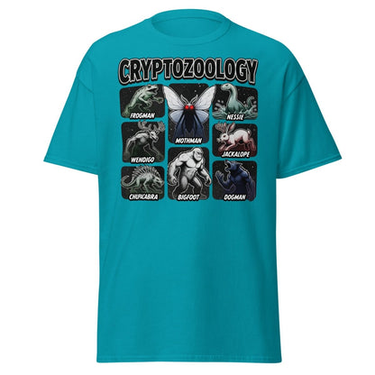 Cryptozoology Cryptids T-Shirt | Mothman Bigfoot Nessie Tee - Tropical Blue - TeeRipple