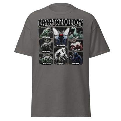Cryptozoology Cryptids T-Shirt | Mothman Bigfoot Nessie Tee - Charcoal - TeeRipple