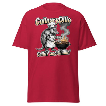 CulinaryDillo Grillin' and Chillin' Armadillo BBQ T-Shirt - Cardinal - TeeRipple