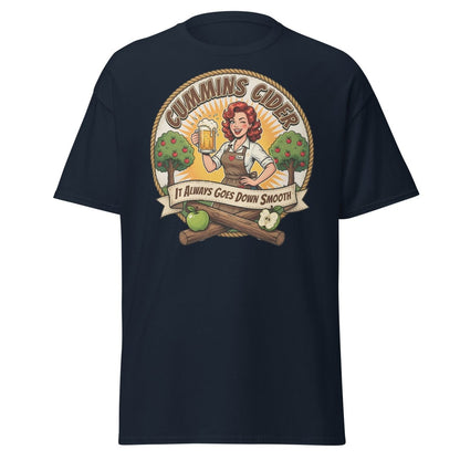 Cummins Cider Pinup Girl T-Shirt – Funny Adult Humor Tee - Navy - TeeRipple