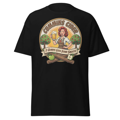 Cummins Cider Pinup Girl T-Shirt – Funny Adult Humor Tee - Black - TeeRipple