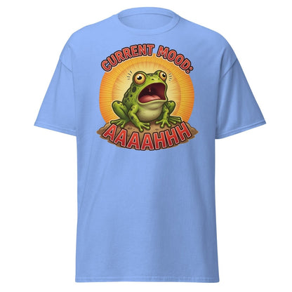 Current Mood Screaming Frog AAAAHHHH T-Shirt - Carolina Blue - TeeRipple