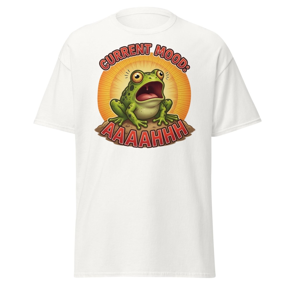 Current Mood Screaming Frog AAAAHHHH T-Shirt - White - TeeRipple