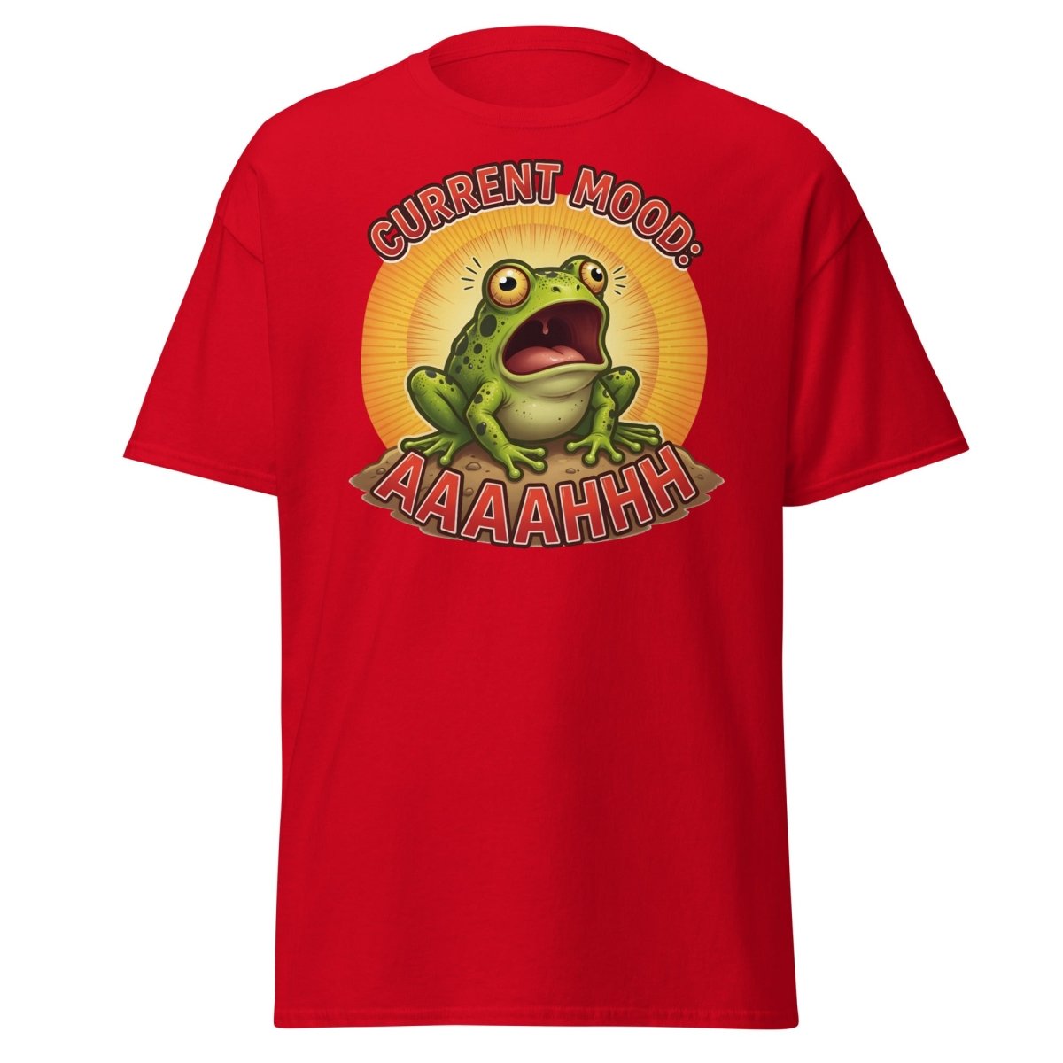 Current Mood Screaming Frog AAAAHHHH T-Shirt - Red - TeeRipple