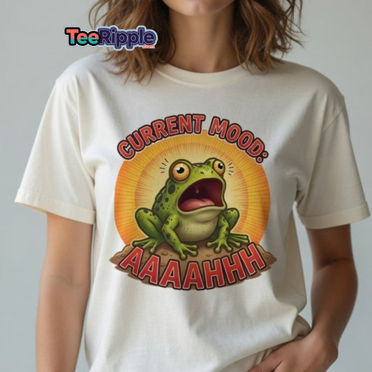 Current Mood Screaming Frog AAAAHHHH T-Shirt - TeeRipple