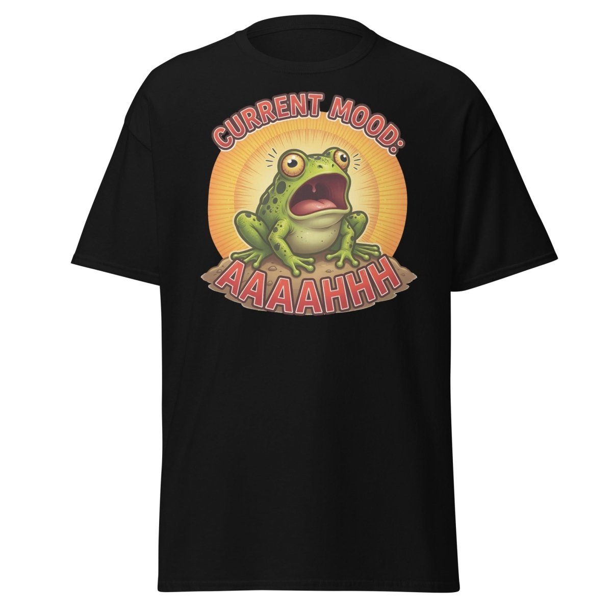 Current Mood Screaming Frog AAAAHHHH T-Shirt - Black - TeeRipple