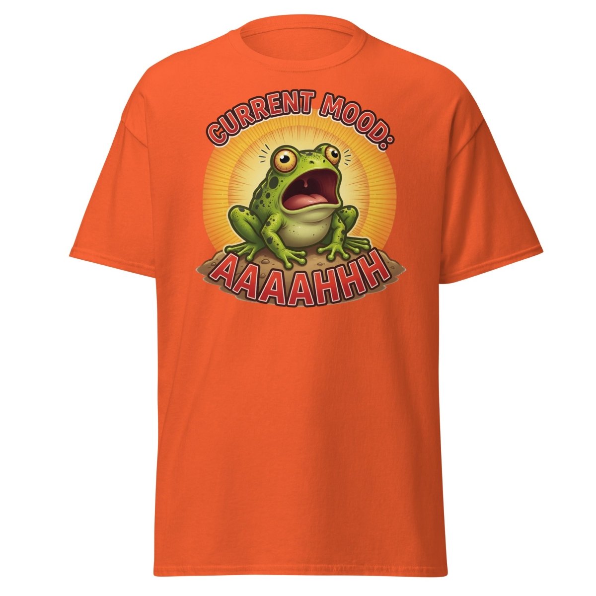 Current Mood Screaming Frog AAAAHHHH T-Shirt - Orange - TeeRipple