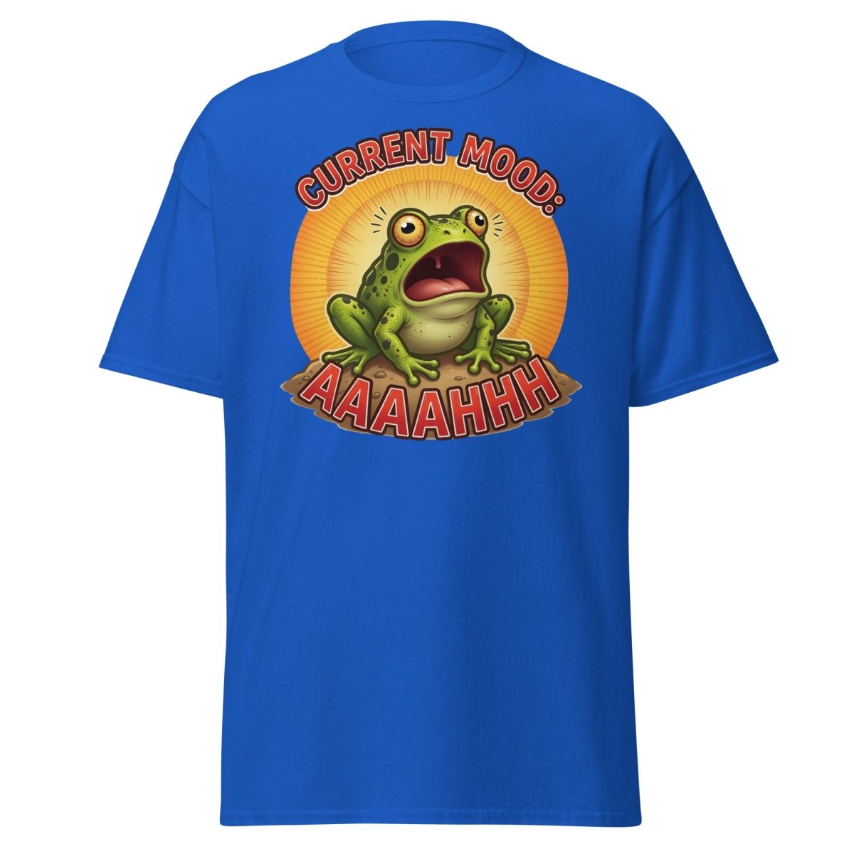 Current Mood Screaming Frog AAAAHHHH T-Shirt - Royal - TeeRipple