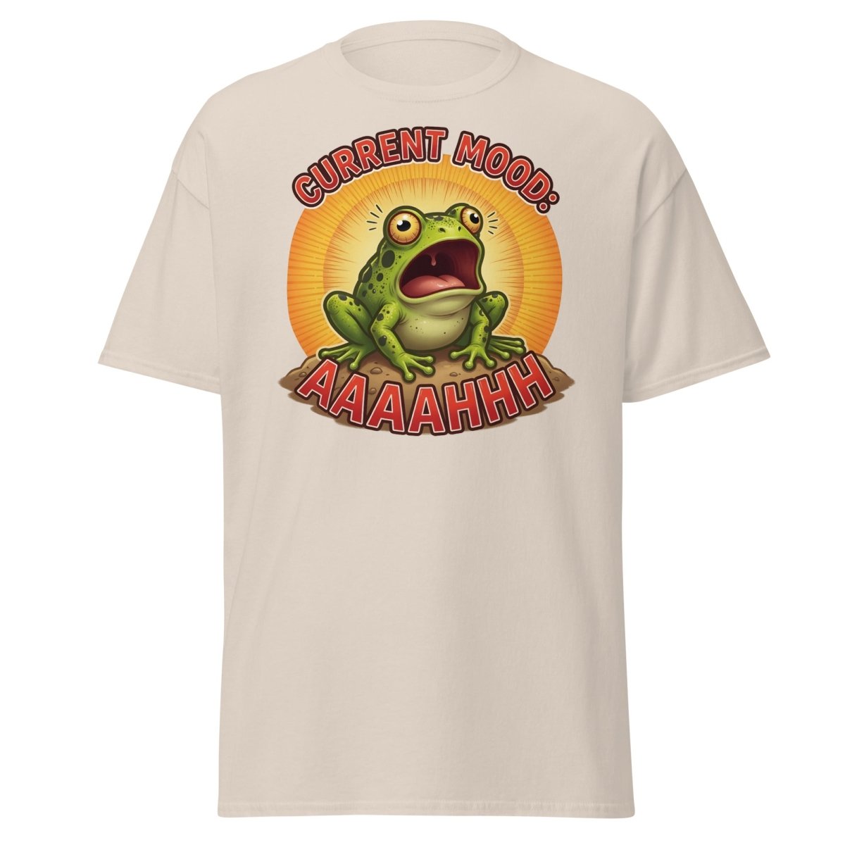 Current Mood Screaming Frog AAAAHHHH T-Shirt - Natural - TeeRipple