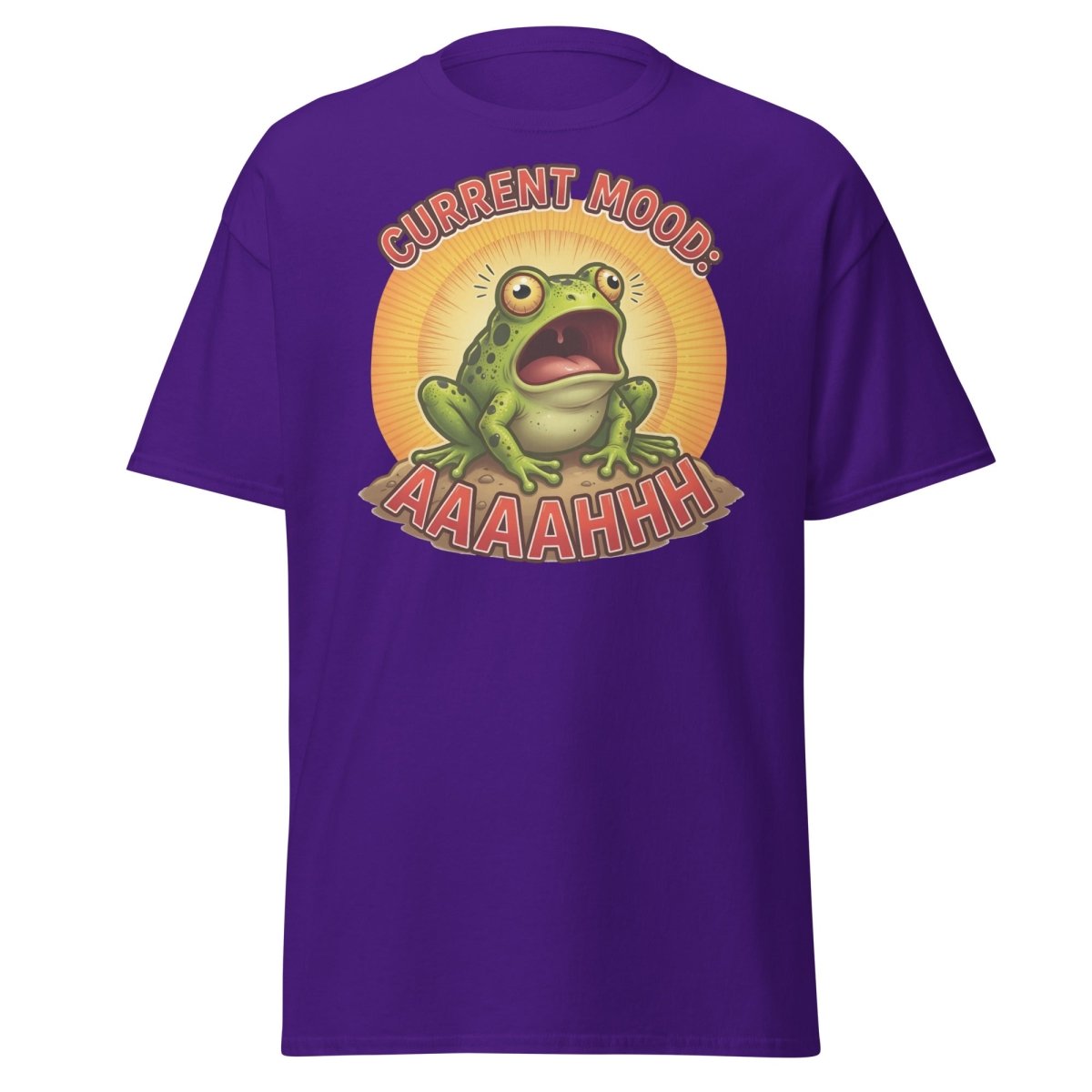 Current Mood Screaming Frog AAAAHHHH T-Shirt - Purple - TeeRipple