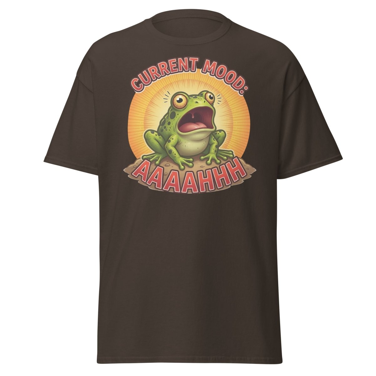 Current Mood Screaming Frog AAAAHHHH T-Shirt - Dark Chocolate - TeeRipple