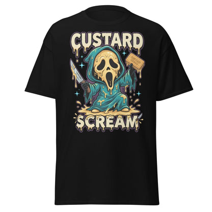 Custard Scream Funny Horror T-Shirt - Black - TeeRipple