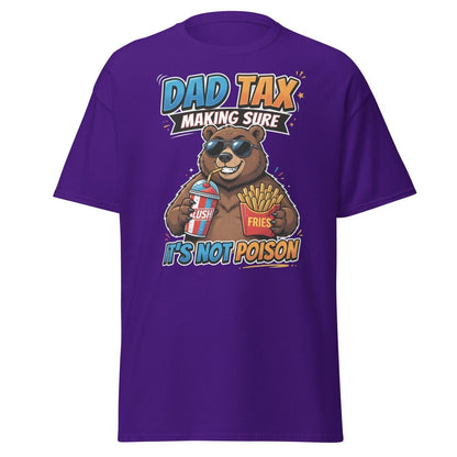 Dad Tax Bear T-Shirt - Funny Dad Joke Tee - Purple - TeeRipple