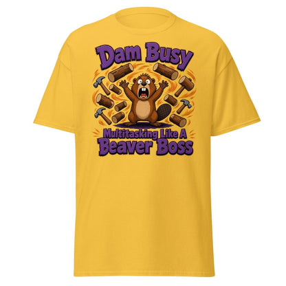 Dam Busy Beaver Multitasking T-Shirt – Funny Graphic Tee - Daisy - TeeRipple
