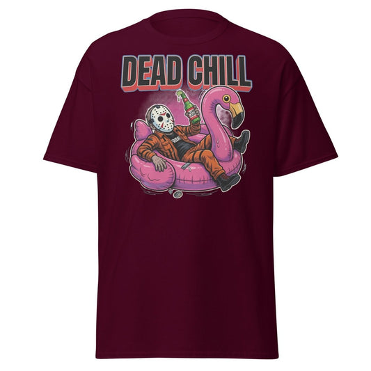 Dead Chill Jason Voorhees Flamingo T-Shirt - Maroon - TeeRipple