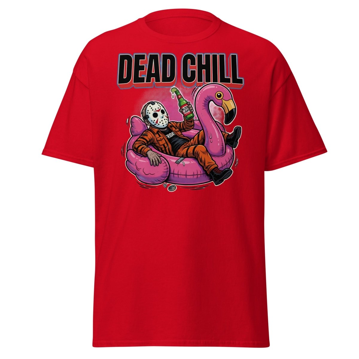 Dead Chill Jason Voorhees Flamingo T-Shirt - Red - TeeRipple