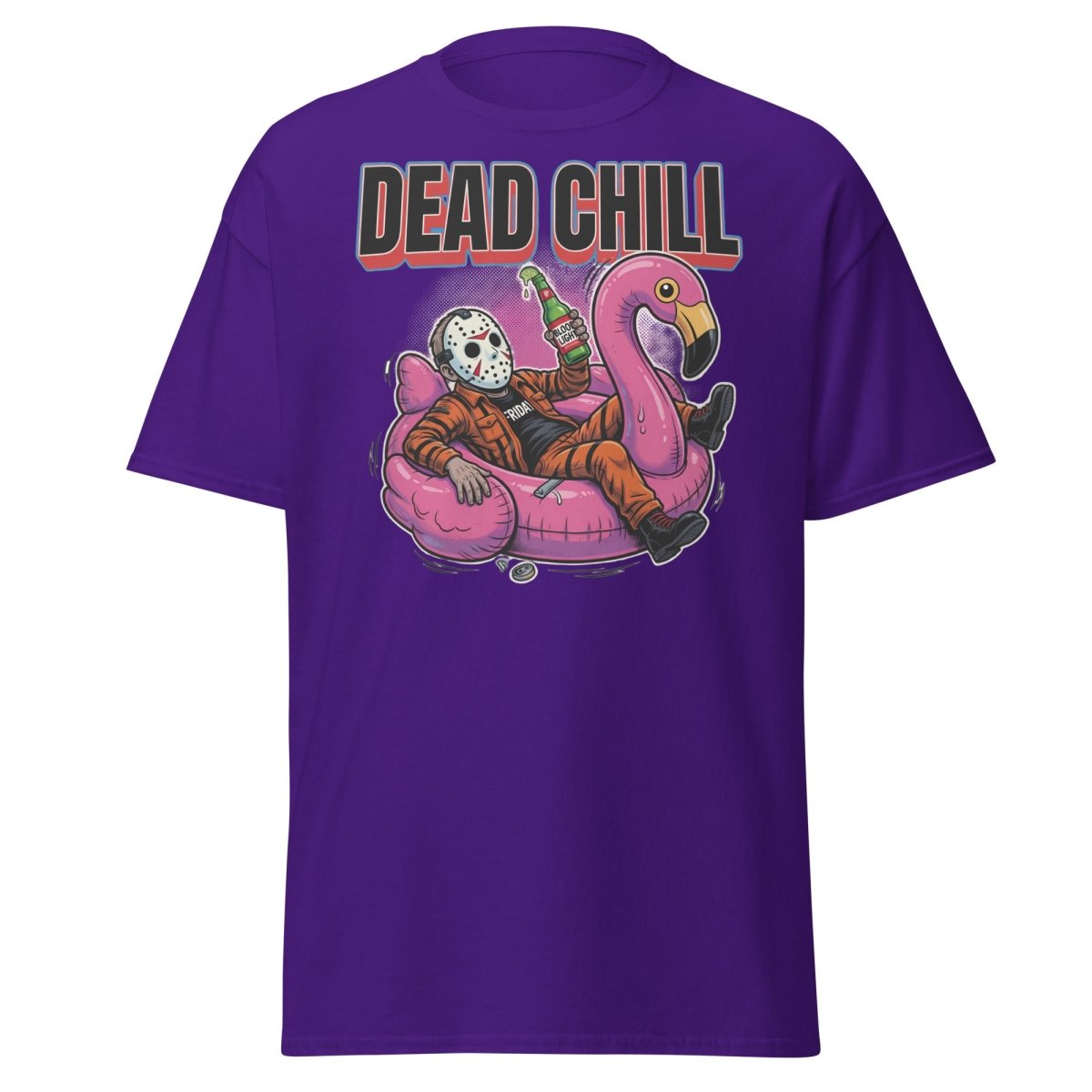 Dead Chill Jason Voorhees Flamingo T-Shirt - Purple - TeeRipple