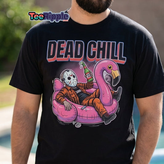 Dead Chill Jason Voorhees Flamingo T-Shirt - Maroon - TeeRipple