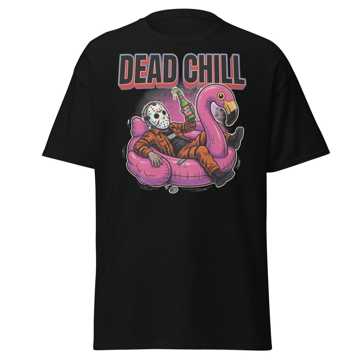 Dead Chill Jason Voorhees Flamingo T-Shirt - Black - TeeRipple